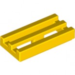 Yellow Tile, Modified 1 x 2 Grille with Bottom Groove / Lip