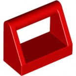 Red Tile, Modified 1 x 2 with Handle