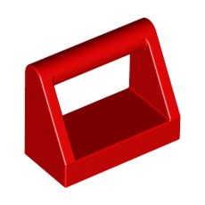 Red Tile, Modified 1 x 2 with Handle