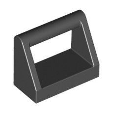 Black Tile, Modified 1 x 2 with Handle