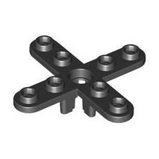 Black Propeller 4 Blade 5 Diameter with Rounded Ends