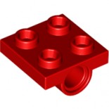 Red Plate, Modified 2 x 2 with Pin Holes