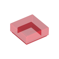 Trans-Red Tile 1 x 1 with Groove