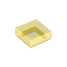 Trans-Yellow Tile 1 x 1 with Groove