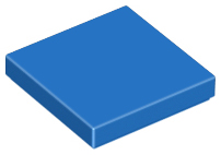 Blue Tile 2 x 2 with Groove