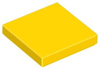 Yellow Tile 2 x 2 with Groove