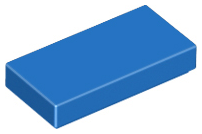 Blue Tile 1 x 2 with Groove