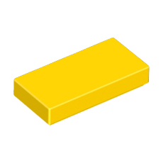 Yellow Tile 1 x 2 with Groove