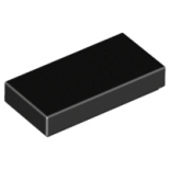 Black Tile 1 x 2 with Groove