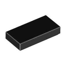 Black Tile 1 x 2 with Groove
