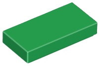 Green Tile 1 x 2 with Groove