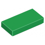 Green Tile 1 x 2 with Groove