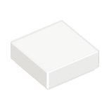 White Tile 1 x 1 with Groove