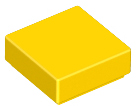 Yellow Tile 1 x 1 with Groove