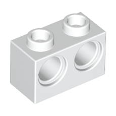 White Technic, Brick 1 x 2 with Holes