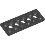 Black Technic, Plate 2 x 6 with 5 Holes