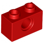 Red Technic, Brick 1 x 2 with Hole