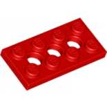 Red Technic, Plate 2 x 4 with 3 Holes