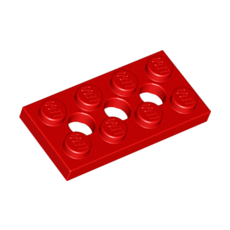 Red Technic, Plate 2 x 4 with 3 Holes