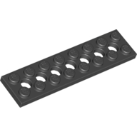 Black Technic, Plate 2 x 8 with 7 Holes