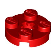 Red Plate, Round 2 x 2 with Axle Hole
