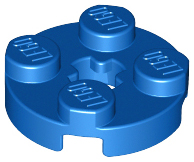 Blue Plate, Round 2 x 2 with Axle Hole