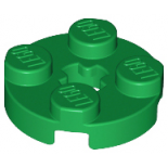Green Plate, Round 2 x 2 with Axle Hole