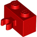 Red Brick, Modified 1 x 2 with Vertical Clip