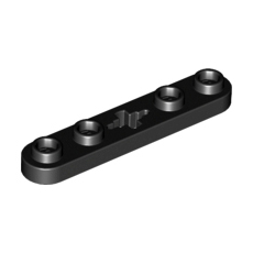 Black Technic, Plate 1 x 5 with Smooth Ends, 4 Studs and Center Axle Hole