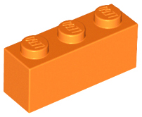 Orange Brick 1 x 3