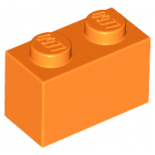 Orange Brick 1 x 2