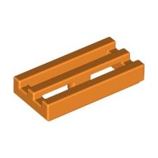 Orange Tile, Modified 1 x 2 Grille with Bottom Groove / Lip