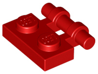 Red Plate, Modified 1 x 2 with Handle on Side - Free Ends