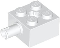 White Brick, Modified 2 x 2 with Pin and Axle Hole