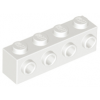 White Brick, Modified 1 x 4 with 4 Studs on 1 Side