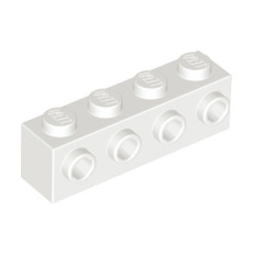 White Brick, Modified 1 x 4 with 4 Studs on 1 Side
