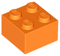 Orange Brick 2 x 2