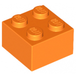 Orange Brick 2 x 2