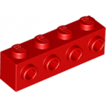 Red Brick, Modified 1 x 4 with 4 Studs on 1 Side
