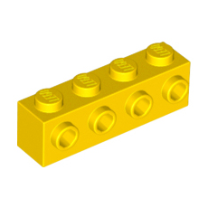 Yellow Brick, Modified 1 x 4 with 4 Studs on 1 Side