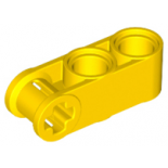 Yellow Technic, Axle and Pin Connector Perpendicular 3L with 2 Pin Holes