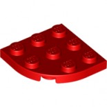 Red Plate, Round Corner 3 x 3