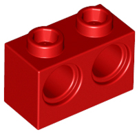Red Technic, Brick 1 x 2 with Holes