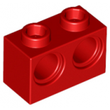 Red Technic, Brick 1 x 2 with Holes