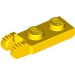 Yellow Hinge Plate 1 x 2 Locking with 2 Fingers On End