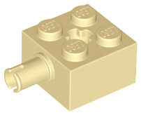 Tan Brick, Modified 2 x 2 with Pin and Axle Hole