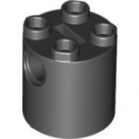 Black Brick, Round 2 x 2 x 2 Robot Body - with Bottom Axle Holder x Shape + Orientation