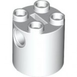 White Brick, Round 2 x 2 x 2 Robot Body - with Bottom Axle Holder x Shape Orientation