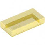 Trans-Yellow Tile 1 x 2 with Groove