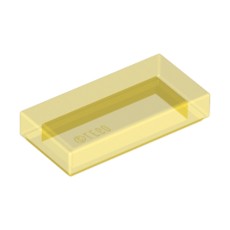 Trans-Yellow Tile 1 x 2 with Groove